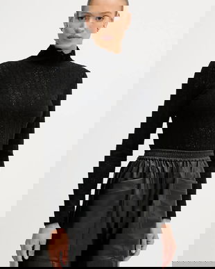 United Colors of Benetton pulover culoarea negru, light, cu turtleneck, 5W77DQ0AT