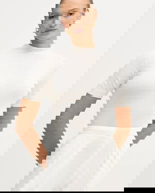 Sisley pulover din amestec de lână culoarea rosu, cu turtleneck, 11BAM105P