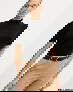 Sisley pulover din amestec de lână culoarea rosu, cu turtleneck, 11BAM105P