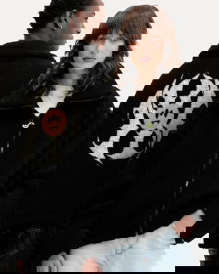 Barrow hanorac fleece culoarea negru, cu imprimeu, F5BWWOJK102