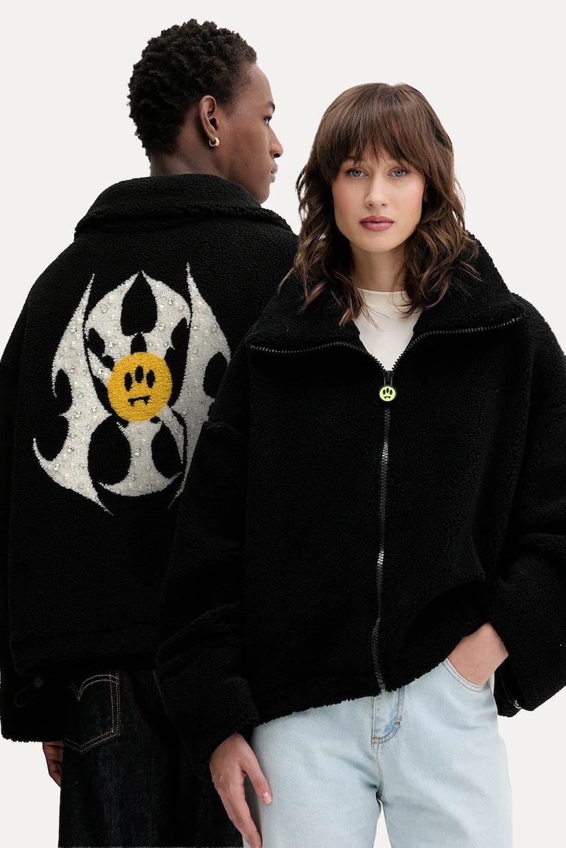 Barrow hanorac fleece culoarea negru, cu imprimeu, F5BWWOJK102