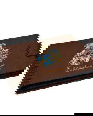 Album foto A5 personalizat, din lemn, Maro, Piksel, GuestBook, Caiet amintiri copii, Ursulet