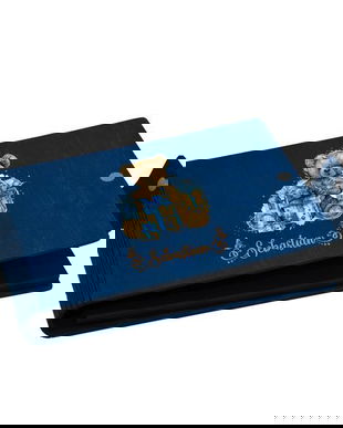 Album foto A5 personalizat, din lemn, Albastru, Piksel, GuestBook, Caiet amintiri copii, Ursulet