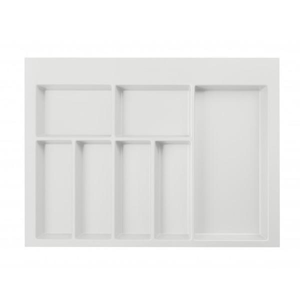 Suport organizare tacamuri Axispace, alb, pentru latime exterioara corp 700 mm, montabil in sertar de bucatarie