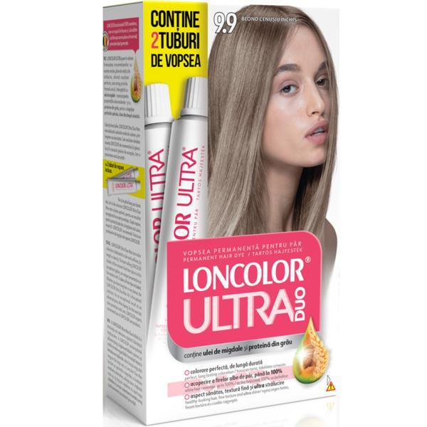 SHORT LIFE - Vopsea Permanenta pentru Par Loncolor Ultra Max, nuanta 9.9 Blond Cenusiu Inchis