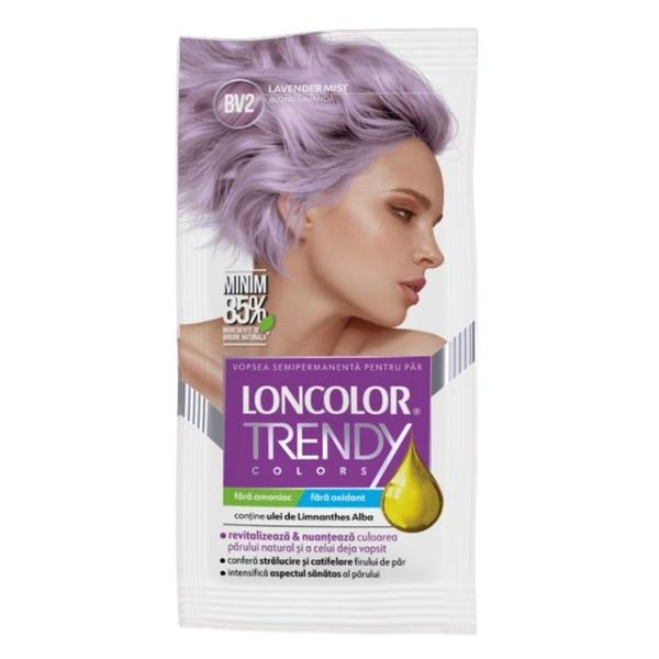 Vopsea de Par Semipermanenta - Loncolor Trendy Colors, nuanta BV2 Blond Lavanda/ Lavender Mist, 2 x 25 ml