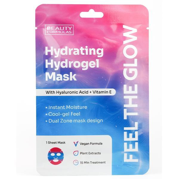 Masca Servetel pentru fata hidrogel, hidratanta, cu Acid hialuronic si Vitamina E, Beauty Formulas, 1 buc