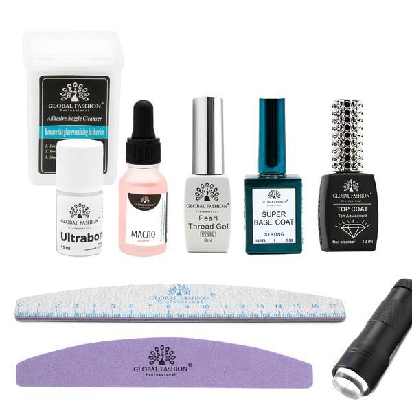 Imagine produs Set de produse pentru manichiură, Global Fashion, Pana cand mancarea se pregateste, 8 piese, accesorii inclusiv lanterna LED