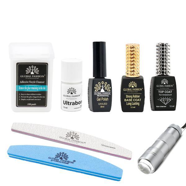 Set manichiură Global Fashion, UV/LED, 6 produse, multicolor