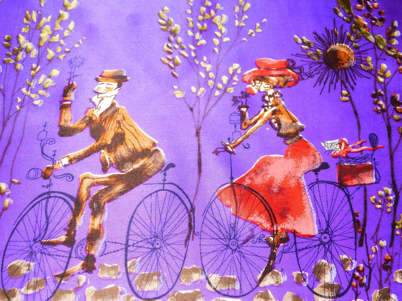 Esarfa noua Italia,  deosebita  matase naturala imprimeu manual ,