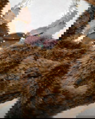 Sal vintage lung , blana iepure ,  colier  fashion margele   asortate