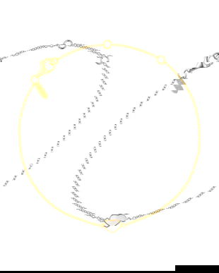 Design Letters bratara din argint placată cu aur 90501022PEARL