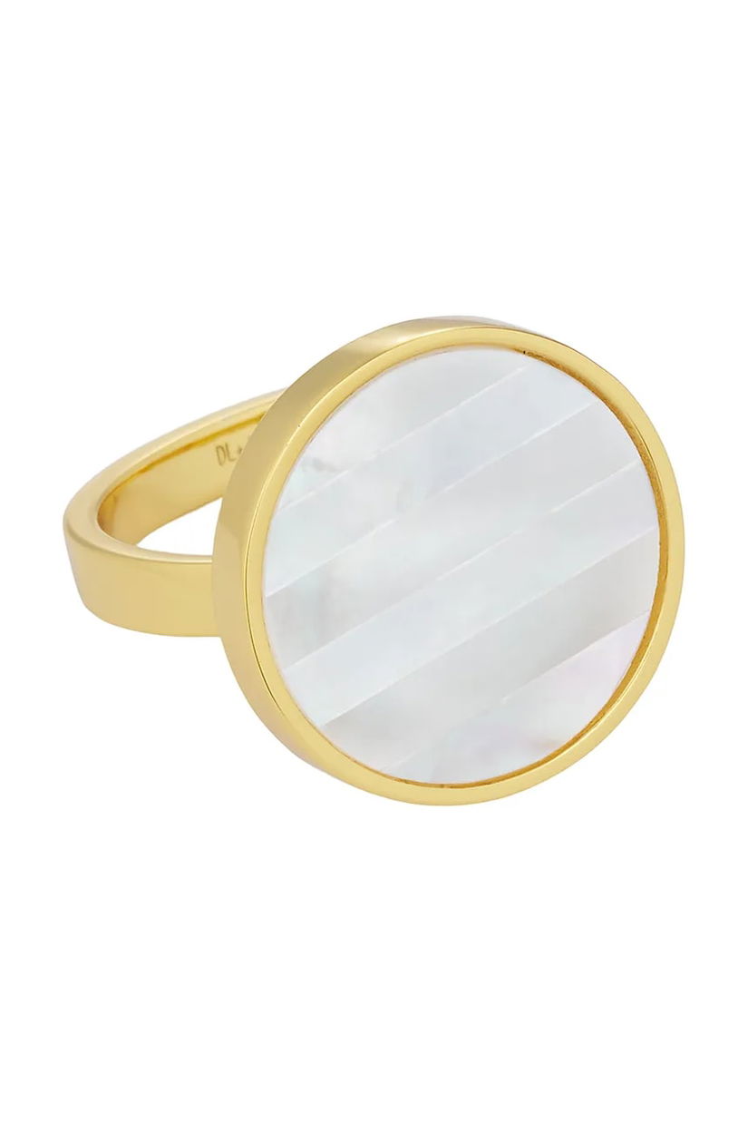 Design Letters inel de argint placat cu aur 90605001PEARL