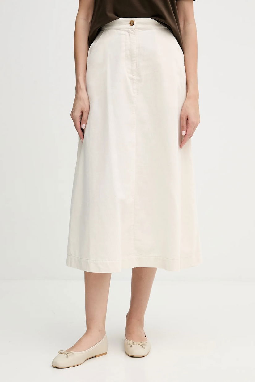 United Colors of Benetton fustă din bumbac culoarea bej, midi, evazați, 494BD0058