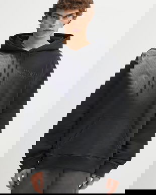 MM6 Maison Margiela hanorac de bumbac pentru copii culoarea negru, cu glugă, cu imprimeu, SH2GU0024.M25024.899