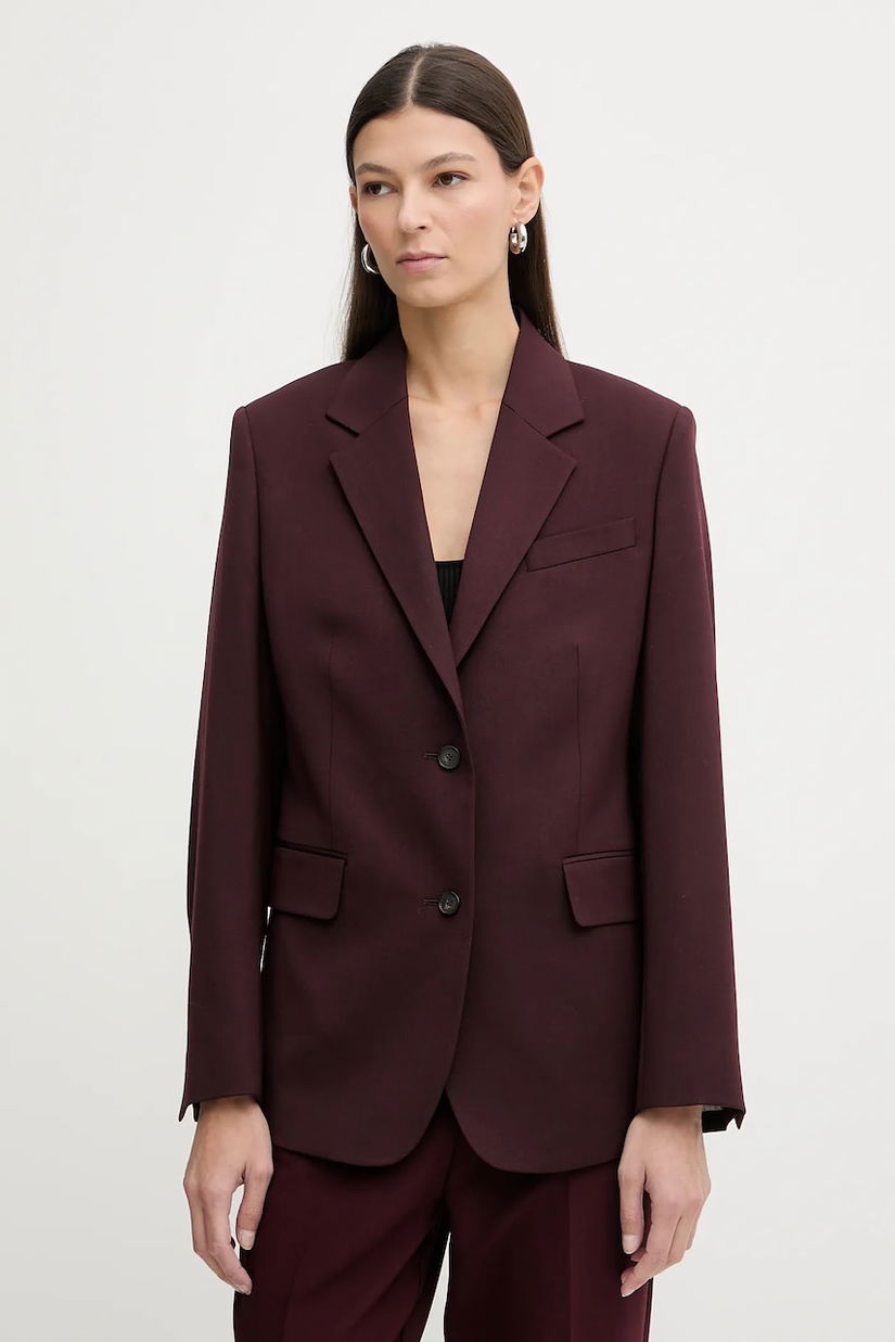 Filippa K jachetă cu lână culoarea portocaliu, un singur rând de nasturi, uni, 31825