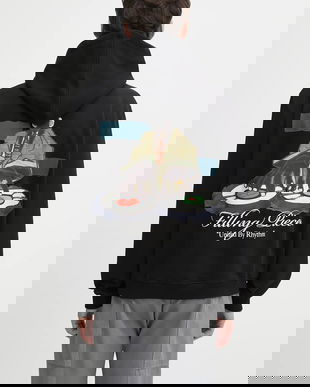 Filling Pieces hanorac de bumbac Hoodie DJ culoarea negru, cu glugă, cu imprimeu, 422532501241