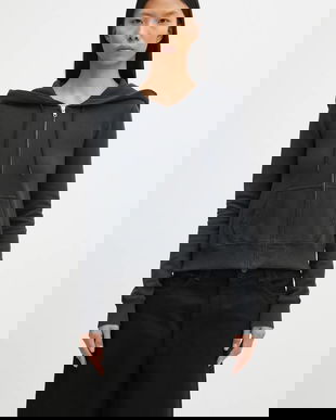 MM6 Maison Margiela bluză culoarea negru, cu glugă, uni, S62HG0030.M25024.899