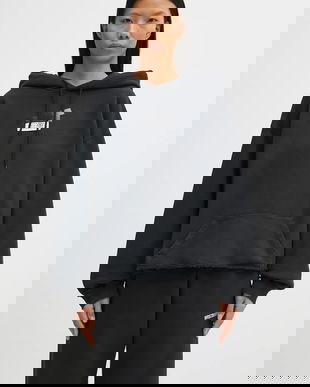 MM6 Maison Margiela hanorac de bumbac culoarea negru, cu glugă, uni, S62GU0142.M25024.899