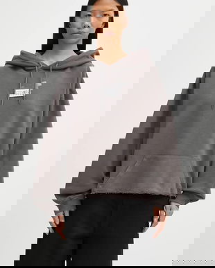 MM6 Maison Margiela hanorac de bumbac culoarea gri, cu glugă, cu imprimeu, S62GU0142.M25024.810