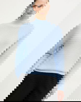 Morgan pulover din amestec de lână MSTORI culoarea gri, cu turtleneck, MSTORI