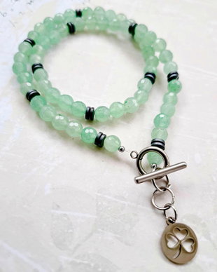 Colier UNISEX Aventurin verde
