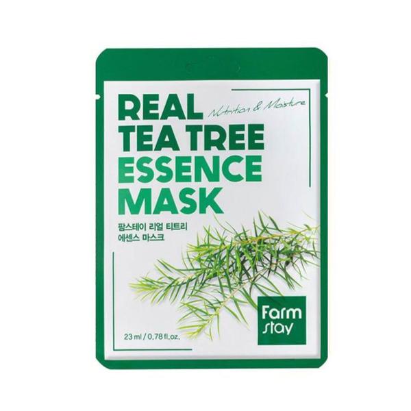 Masca Faciala cu Extract de Arbore de Ceai - FarmStay Real Tea Tree Essence Mask, 23 ml
