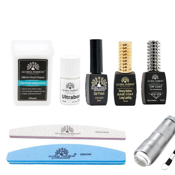 Set manichiură la picnic, Global Fashion, lampa Uv/Led, bază semi-permanentă, top coat, multicolor