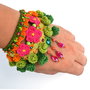 Bratara tip wristcuff verde crosetata, bratara mexicana