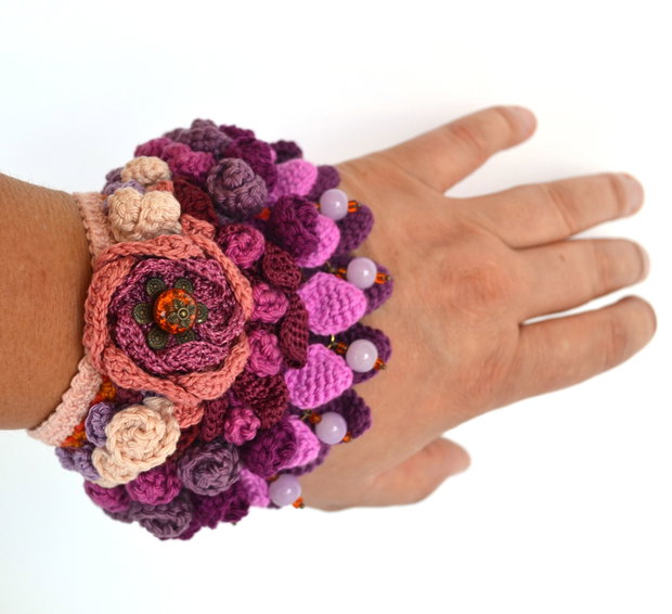 Bratara romantica extra large crosetata