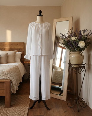 Pijamale muselina White Lily