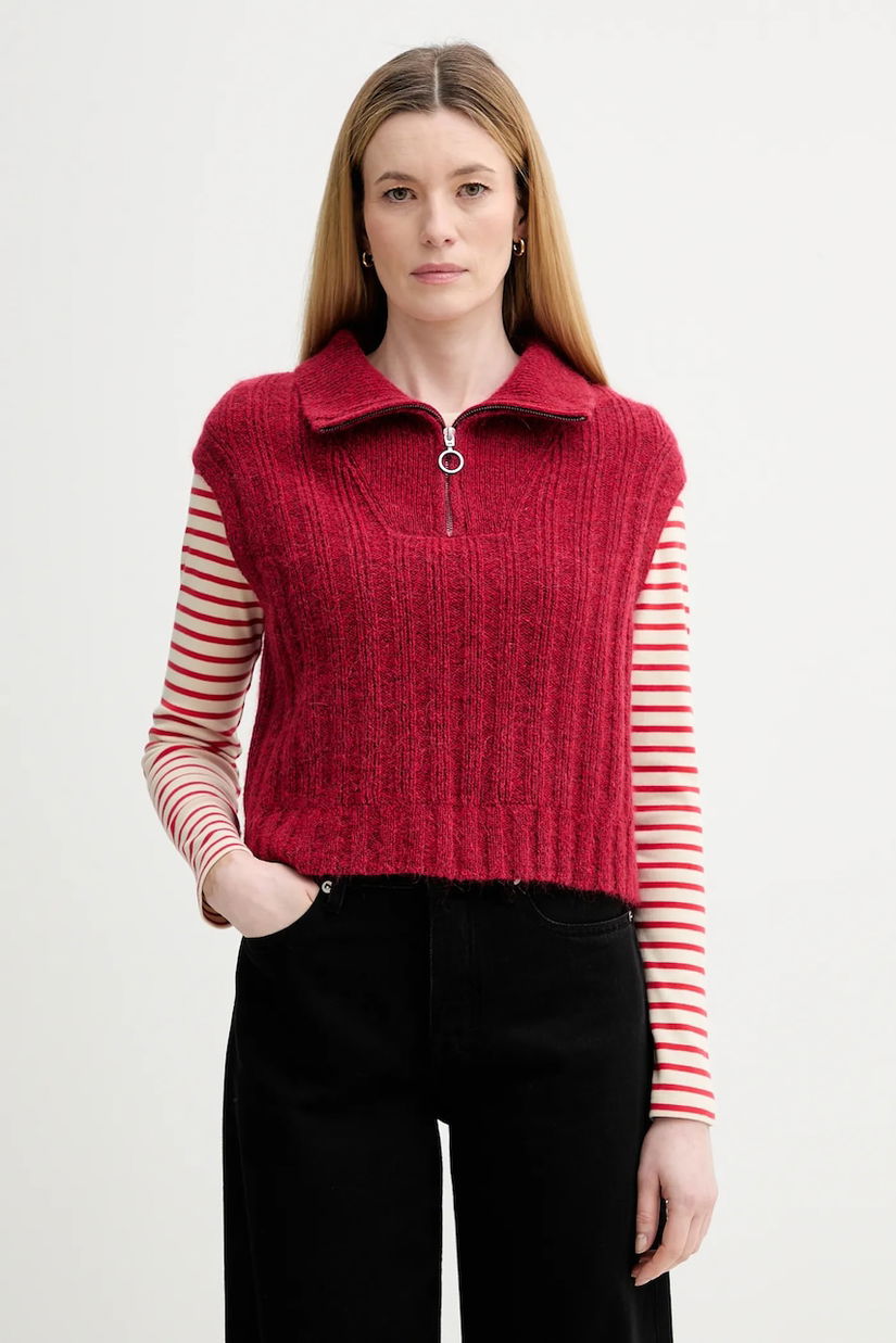 Marc O'Polo vestă din amestec de lână culoarea roșu, 5000007565