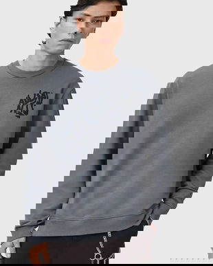 AllSaints hanorac de bumbac ORLANDO culoarea gri, cu imprimeu, M058NB