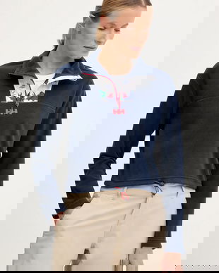 Helly Hansen hanorac fleece DAYBREAKER culoarea bleumarin, cu imprimeu, 49561