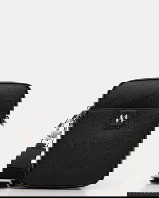 Karl Lagerfeld borsetă de piele K/MONOGRAM culoarea negru, B1M30209