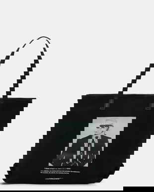 Karl Lagerfeld geantă de bumbac K/ESSENTIAL culoarea negru, B1W50059