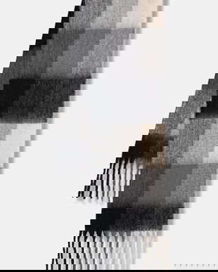 Sisley fular culoarea gri, cu imprimeu, 6P1AWU02C