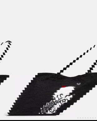 Karl Lagerfeld geantă de bumbac IKON culoarea negru, B1W50052