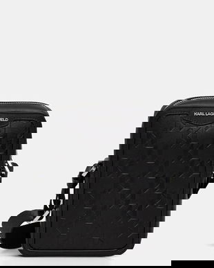 Karl Lagerfeld borsetă de piele K/LOOM culoarea negru, B1M30210