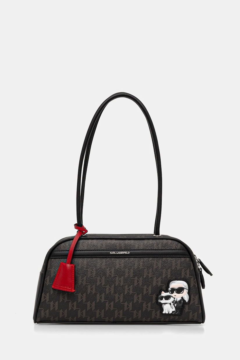 Karl Lagerfeld poșetă IKON MONOGRAM culoarea maro, B1W30024