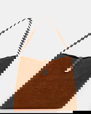 Karl Lagerfeld geantă de mână din piele întoarsă K/AUTOGRAPH culoarea maro, B1W30105