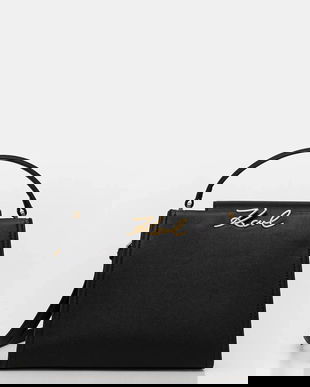 Karl Lagerfeld poșetă de piele K/SIGNATURE culoarea negru, B1W30058