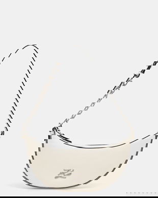 Karl Lagerfeld poșetă de piele K/AUTOGRAPH culoarea alb, B1W30236