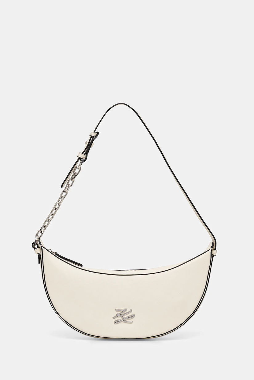 Karl Lagerfeld poșetă de piele K/AUTOGRAPH culoarea alb, B1W30236