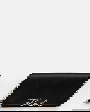 Karl Lagerfeld poșetă de piele K/SIGNATURE culoarea negru, B1W32037