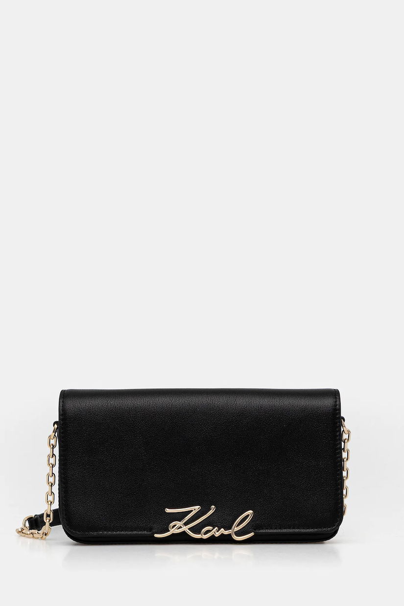 Karl Lagerfeld poșetă de piele K/SIGNATURE culoarea negru, B1W32037