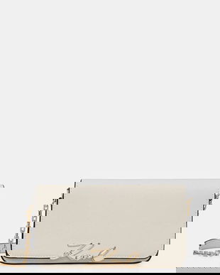 Karl Lagerfeld poșetă de piele K/SIGNATURE culoarea alb, B1W32037