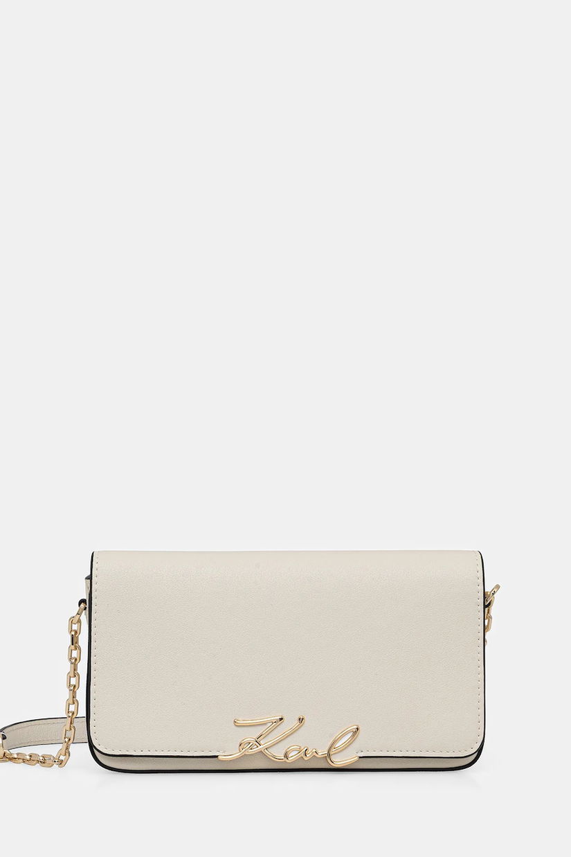 Karl Lagerfeld poșetă de piele K/SIGNATURE culoarea alb, B1W32037