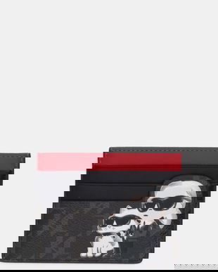 Karl Lagerfeld carcasă cardului IKON MONOGRAM culoarea maro, B1W32018