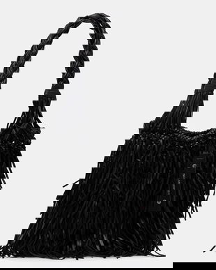 Karl Lagerfeld poșetă de piele K/WEAVE culoarea negru, B1W30275